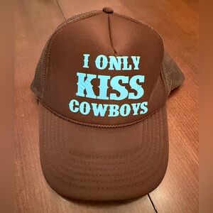 OTTO Brown & Blue I Only Kiss Cowboys Hat